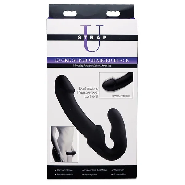 Strap U Evoke Rechargeable Vibrating Silicone Strapless Strap On
