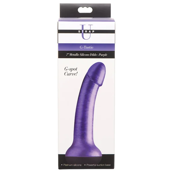 Strap U G-Tastic 7" Metallic Silicone Dildo - Purple