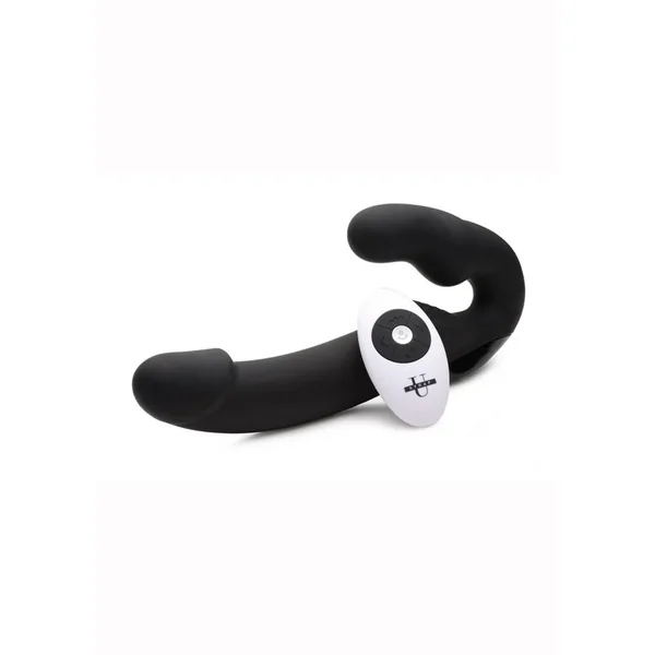 Strap U Urge Rechargeable Silicone Strapless Strap On with Remote Control – Black