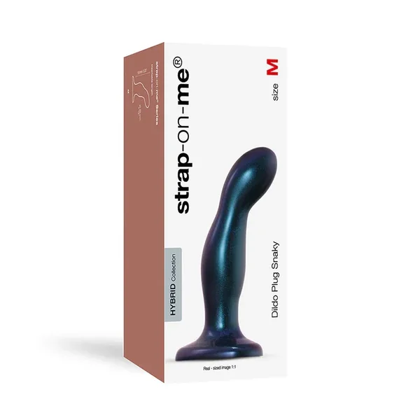 Strap-On-Me Snaky Dildo Plug Medium – Metallic Blue