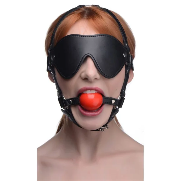 Strict Blindfold Harness W Ball Gag
