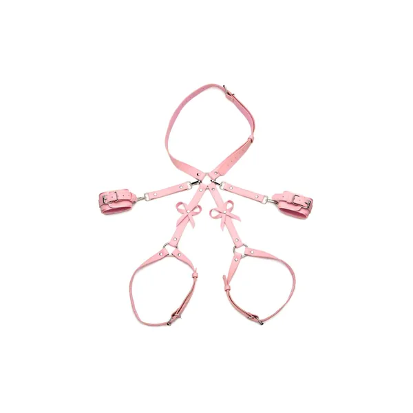 STRICT BONDAGE HARNESS W/ BOWS PINK M/L