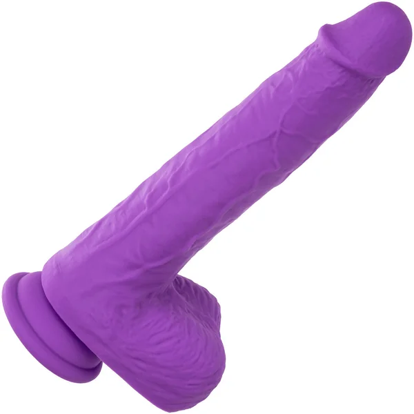 Studs 7" Rechargeable Gyrating & Thrusting Silicone Suction Cup Dildo With Balls By CalExotics - Purple