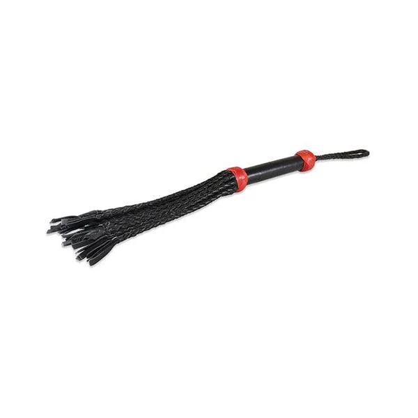 Sultra 16" Lambskin Wrapped Grip Flogger - Black-red