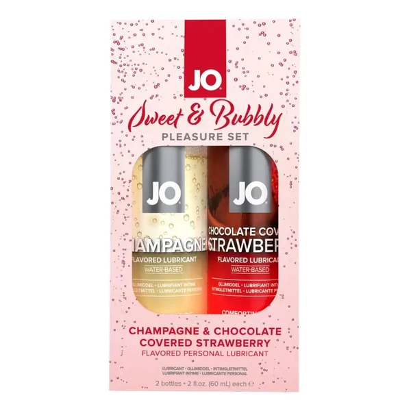 Sweet & Bubbly Champagne/Chocolate Strawberry Flavored Water-Based Lubricant Set