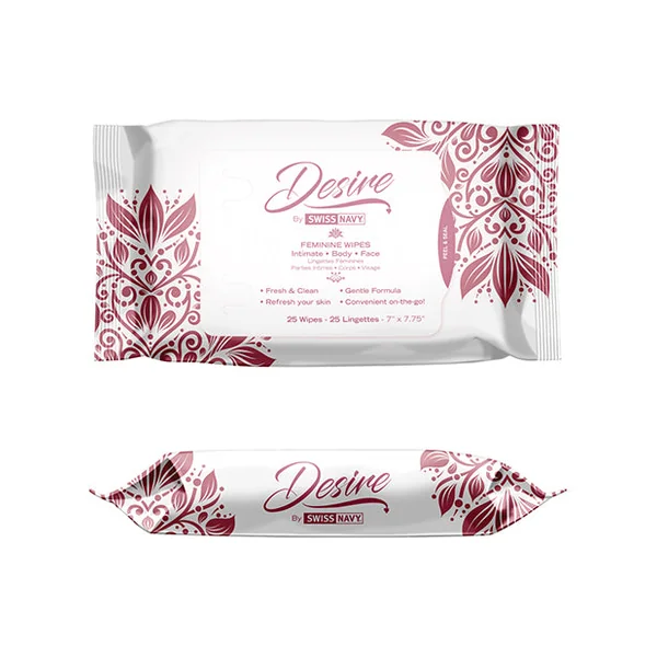 Swiss Navy Desire Unscented Feminine Wipes - Pack Of 25
