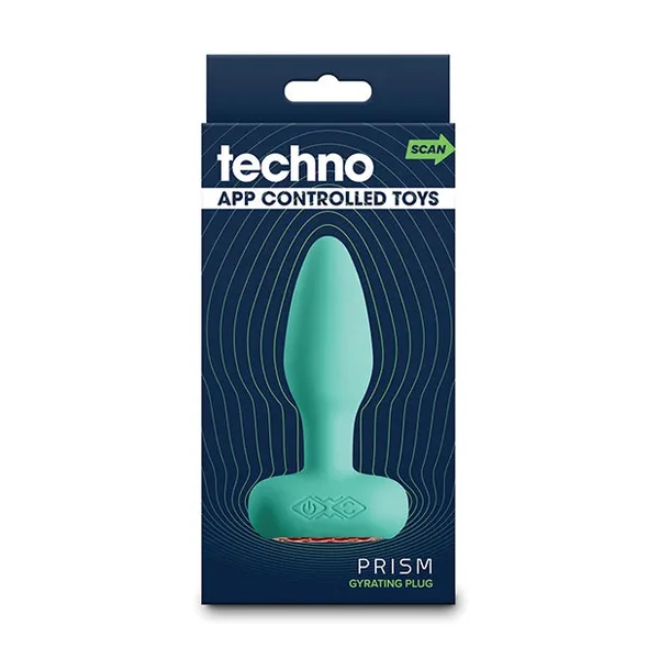 Techno Prism App Controlled Rotating & Vibrating Anal Plug – Teal