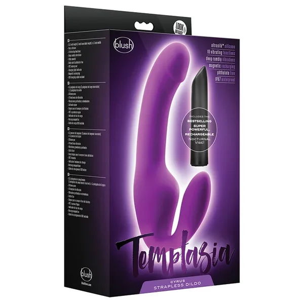 Temptasia Cyrus Strapless Silicone Dildo-Purple