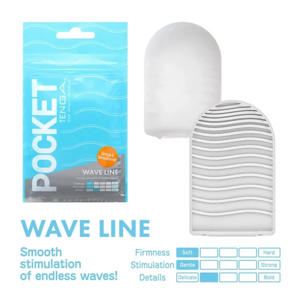 Tenga Pocket Wave Line: Disposable, Smooth Male Masturbation Sleeve