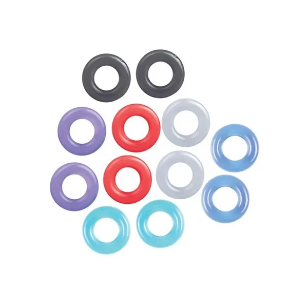 The 9`s – Baller`s Dozen 12 Piece Cock Ring Set – Assorted Colors