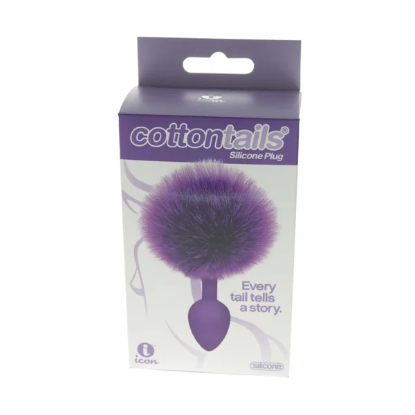 THE 9’S COTTONTAILS SILICONE BUNNY TAIL BUTT PLUG PURPLE