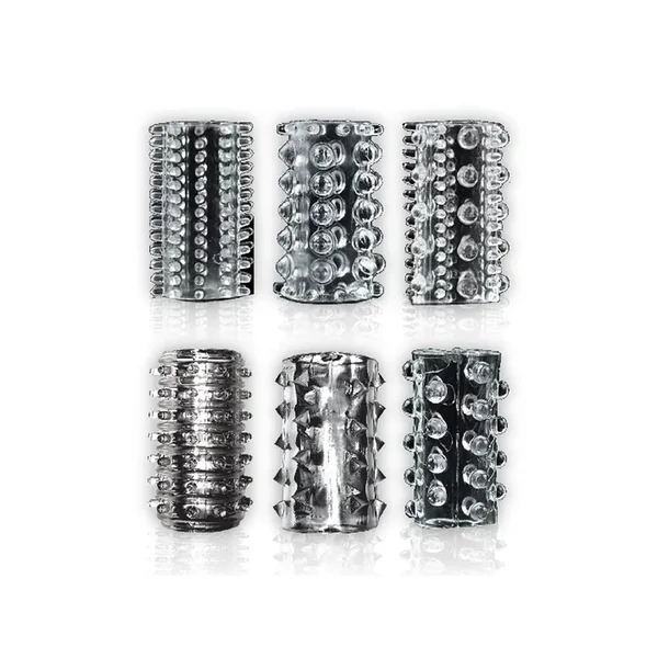 The 9’s – Crystalline Cock Sleeves (6 per pack) – Clear