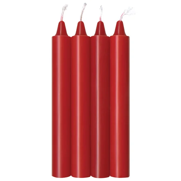 THE 9’S MAKE ME MELT SENSUAL WARM-DRIP CANDLES 4PK RED