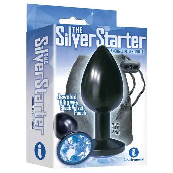 The 9’s The Silver Starter Bejeweled Anodized Plug-Colbalt