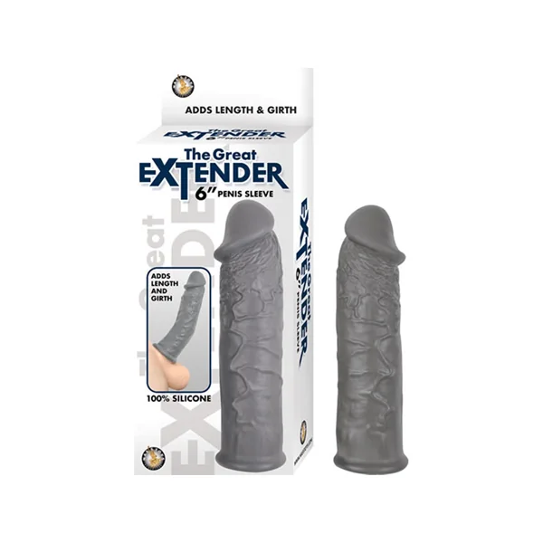 THE GREAT EXTENDER 6 PENIS SLEEVE GREY “