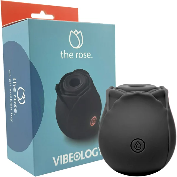 The Rose Rechargeable Clitoral Pressure Wave Stimulator By Vibeology - Black