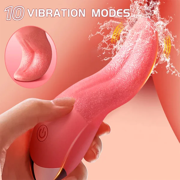 Tongue Vibrator Clit Licking Realistic G-Spot Dildo Oral Massager Sex Toys Orgasm
