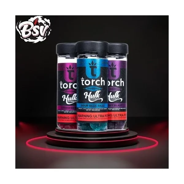 Torch Hulk 15000mg D9+THC-P Gummies 20ct Cherry Bomb