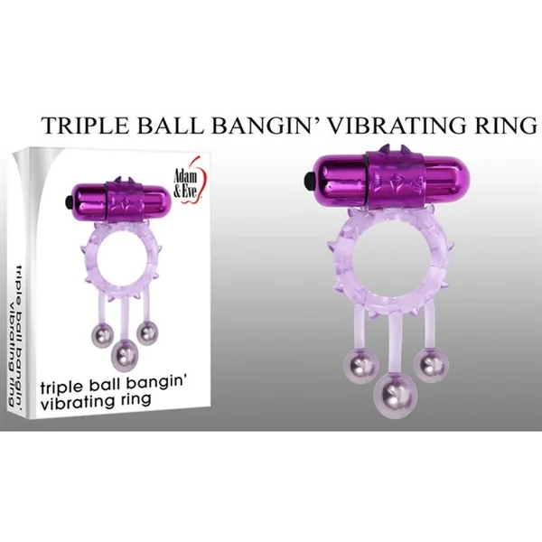Triple Ball Bangin Vibrating Cock Ring by Adam & Eve