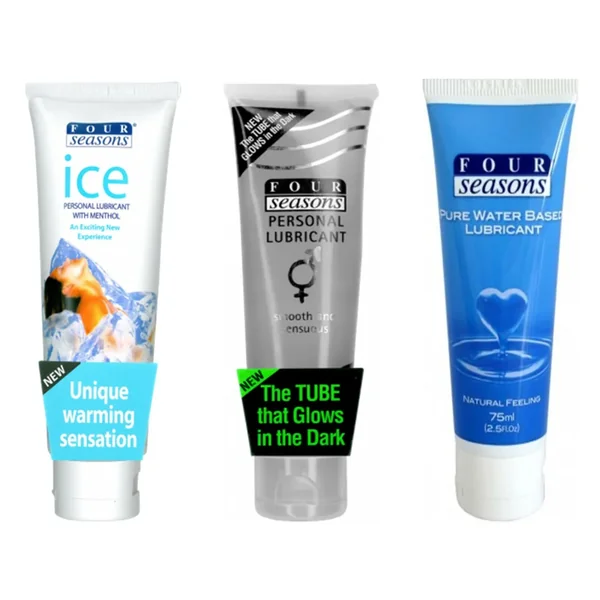TriplePack – Four Seasons Ice Menthol Warming, Glow n Dark & Regular Personal Lubricant