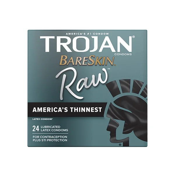 Trojan Bareskin Raw Condom - Pack Of 24