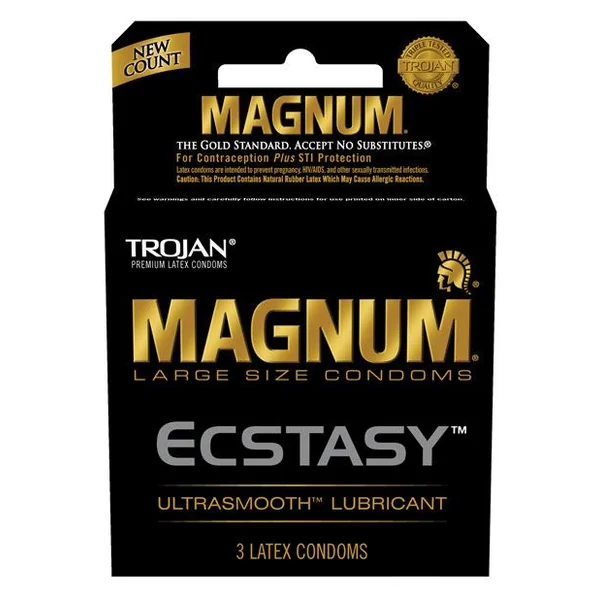 Trojan Magnum Ecstasy Condoms - Large - 3 & 12 Packs