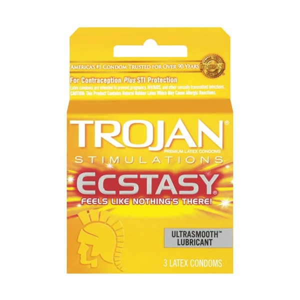 Trojan Ultra Ribbed Ecstasy - 3 Pack