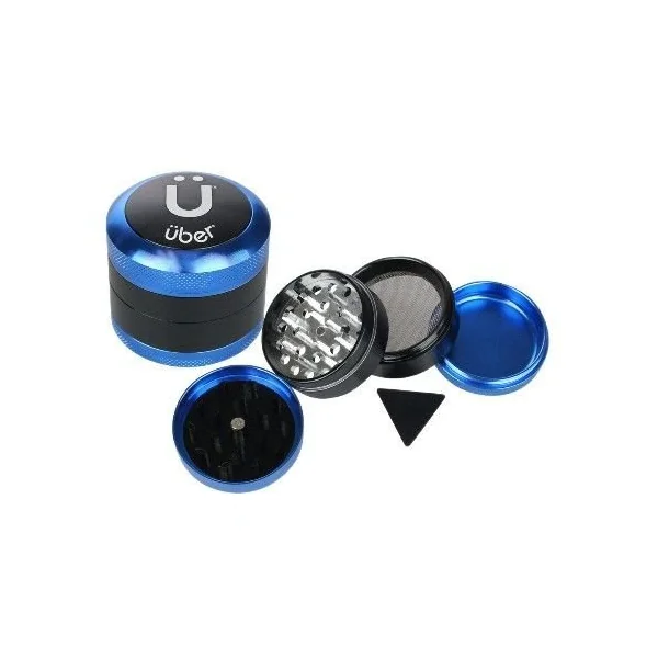 Uber Grinder 3.0 2.5in 4pc CNC W/Screen Blue
