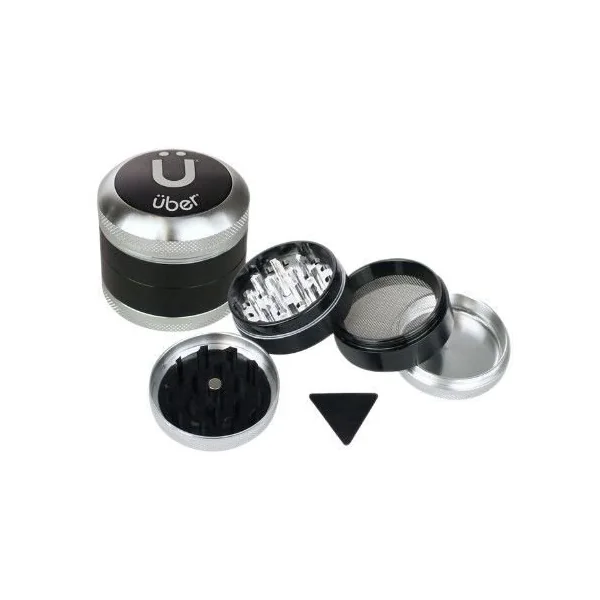 Uber Grinder 3.0 2.5in 4pc CNC W/Screen Silver