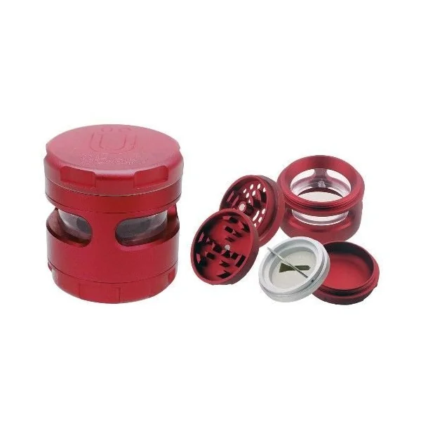 Uber Grinder 4.0 2.5in 4pc CNC W/Window Red