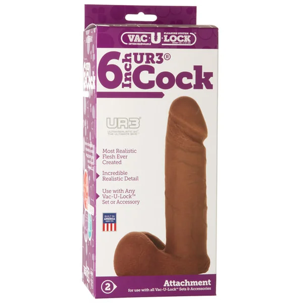 Vac-u-lock 6" Ultraskyn Cock Attch. - Brown