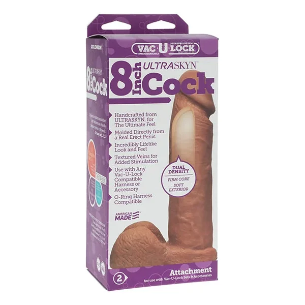 Vac-U-Lock 8″ ULTRASKYN Cock Attch. – Brown