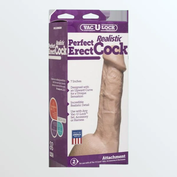 Vac-U-Lock Perfect Erect Realistic 7" Cock for Harnesses