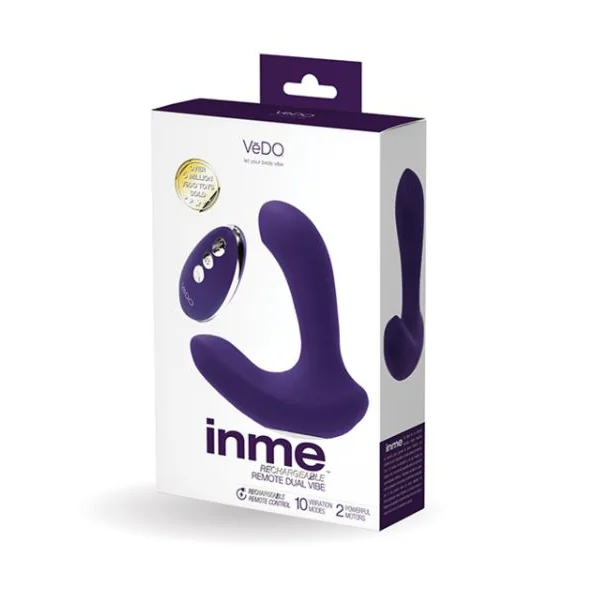VEDO INME DUAL VIBE W/ REMOTE RECHARGEABLE PURPLE