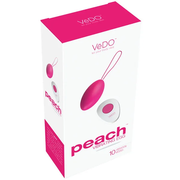 Vedo Peach Rechargeable Egg Vibe - Foxy Pink