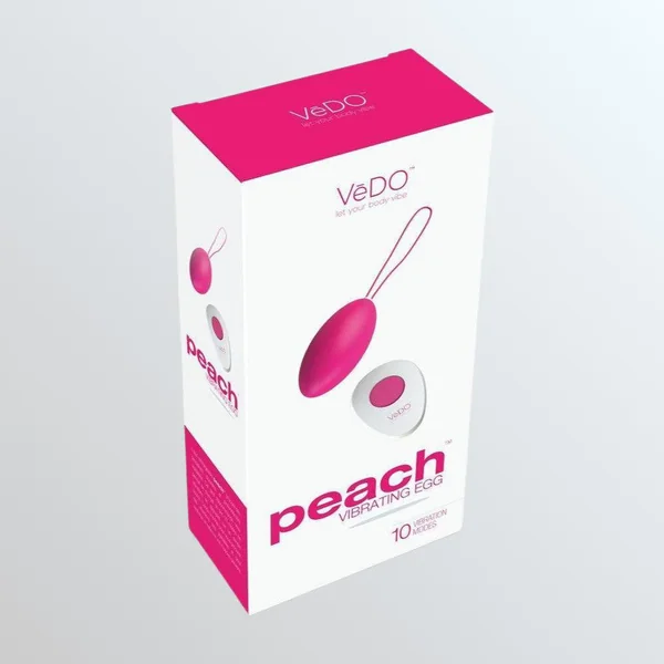 VeDO Peach Remote-Controlled Vibrating Egg - 'Foxy Pink'