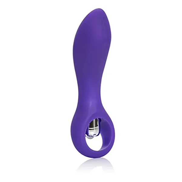 Vibrating Silicone Prostate Massager Booty Probe Waterproof Purple