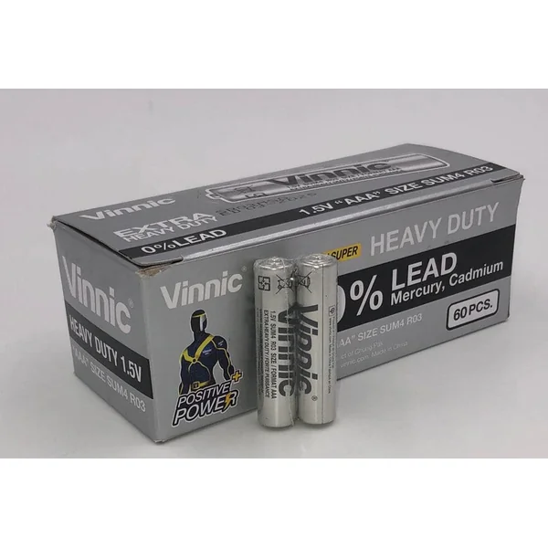 Vinnic Super Heavy Duty AAA - 2 Pc.-shrink Pk. - 60 Pcs. Box