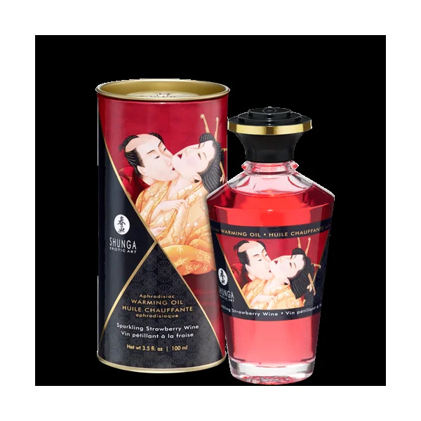 WARMING MASSAGE OIL SPARKLING STRAWBERRY WINE 3.5 OZ