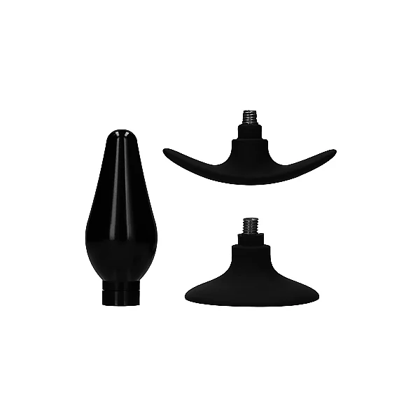 (WD) INTERCHANGEABLE BUTT PLUG POINTED MEDIUM BLACK