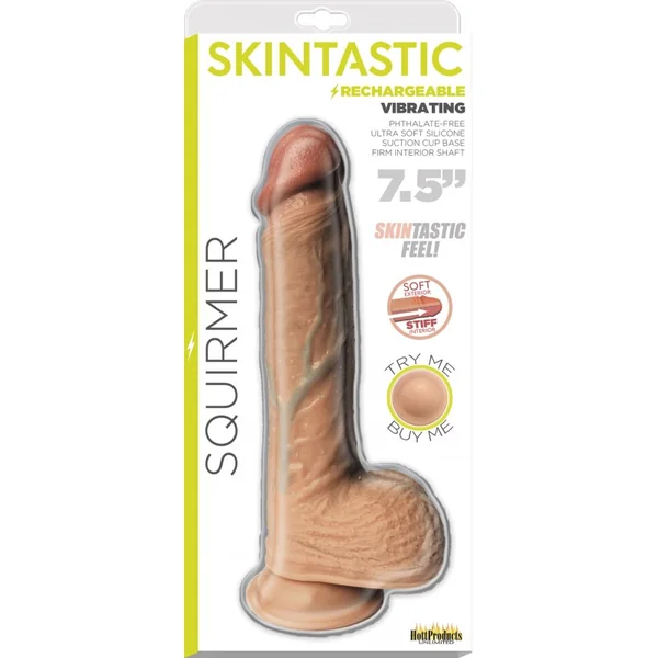 (WD) SKINTASTIC SQUIRMER ULTRA RECHARGEABLE DILDO 7.5 IN