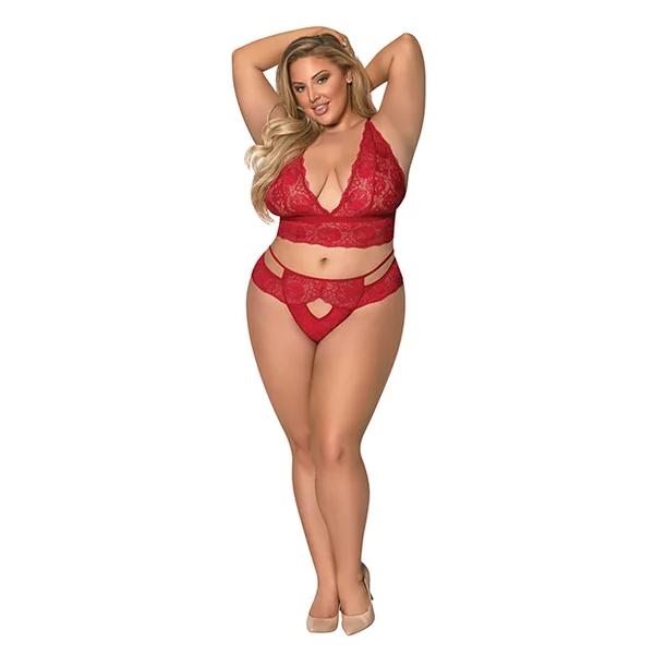 (WD) SUGAR & SPICE BRA & PANTY RED 2XL