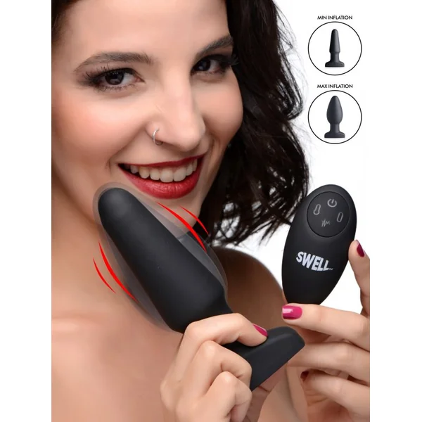 (WD) SWELL 10X SILICONE INFLAT & VIBRATING ANAL PLUG