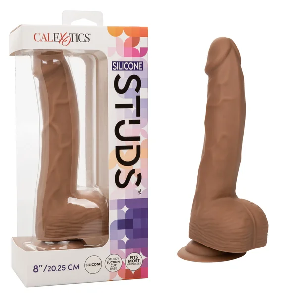 (WD)SILICONE STUDS 8IN BROWN