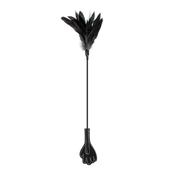 Whip - Sweet Caress - Hand whip with black feathers