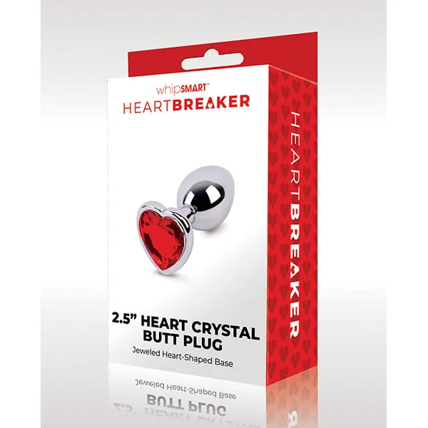 Whipsmart Heartbreaker 2.5" Heart Crystal Butt Plug - Red
