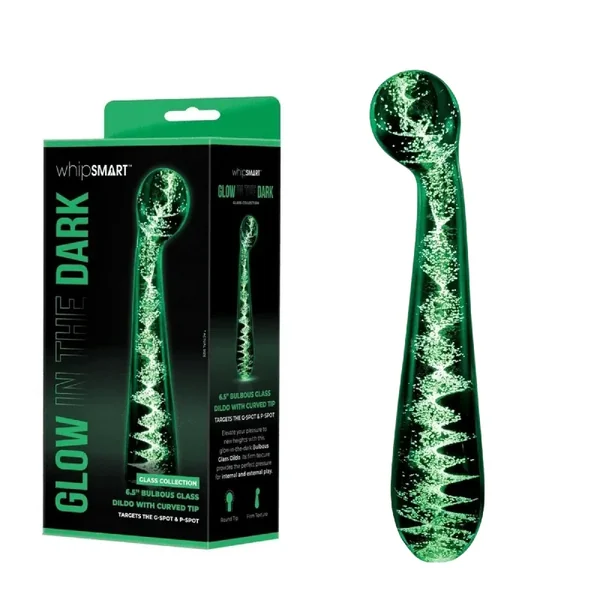 Whipsmart Temperature Play Bulbous Glow in the dark G-spot 6.5-inch Glass Dildo