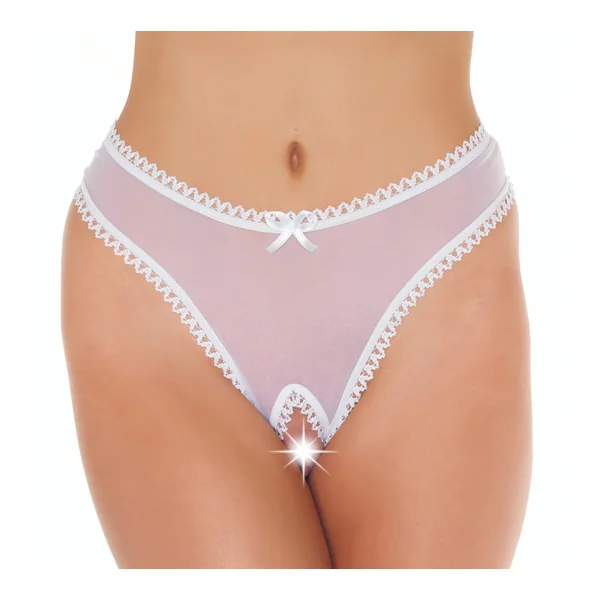 White Open Crotch GString