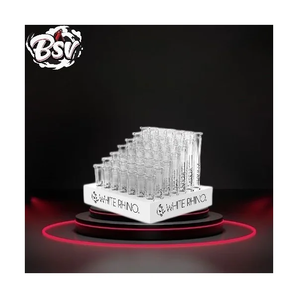 White Rhino Glass 19-14 Glass On Glass Downstem 49ct