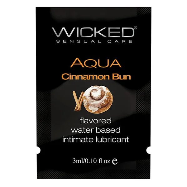 Wicked Sensual Care Aqua Waterbased Lubricant - .1 Oz Cinnamon Bun